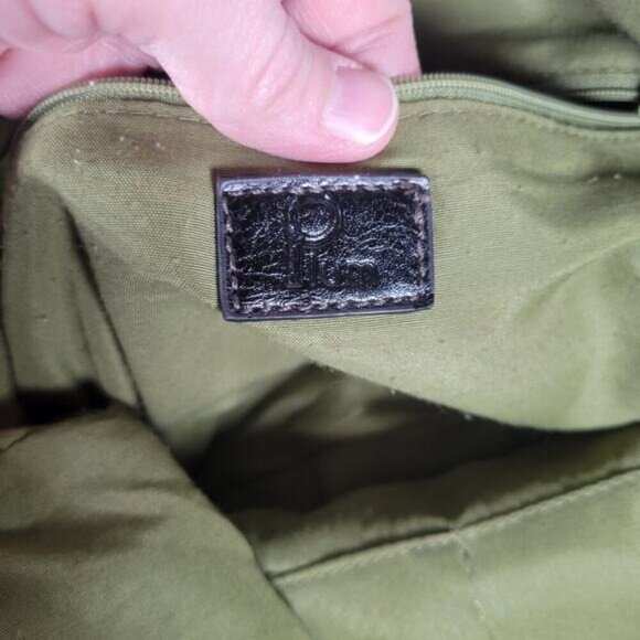 Plum Brand Multicolored Fabric Southwestern Wood Accent Woven Shoulder Handbag - Picture 10 of 12